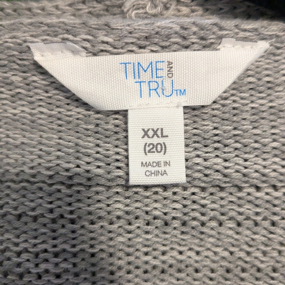 Time And Tru Gray Button-Up Women's Sweater Size XXL - Picture 3 of 5